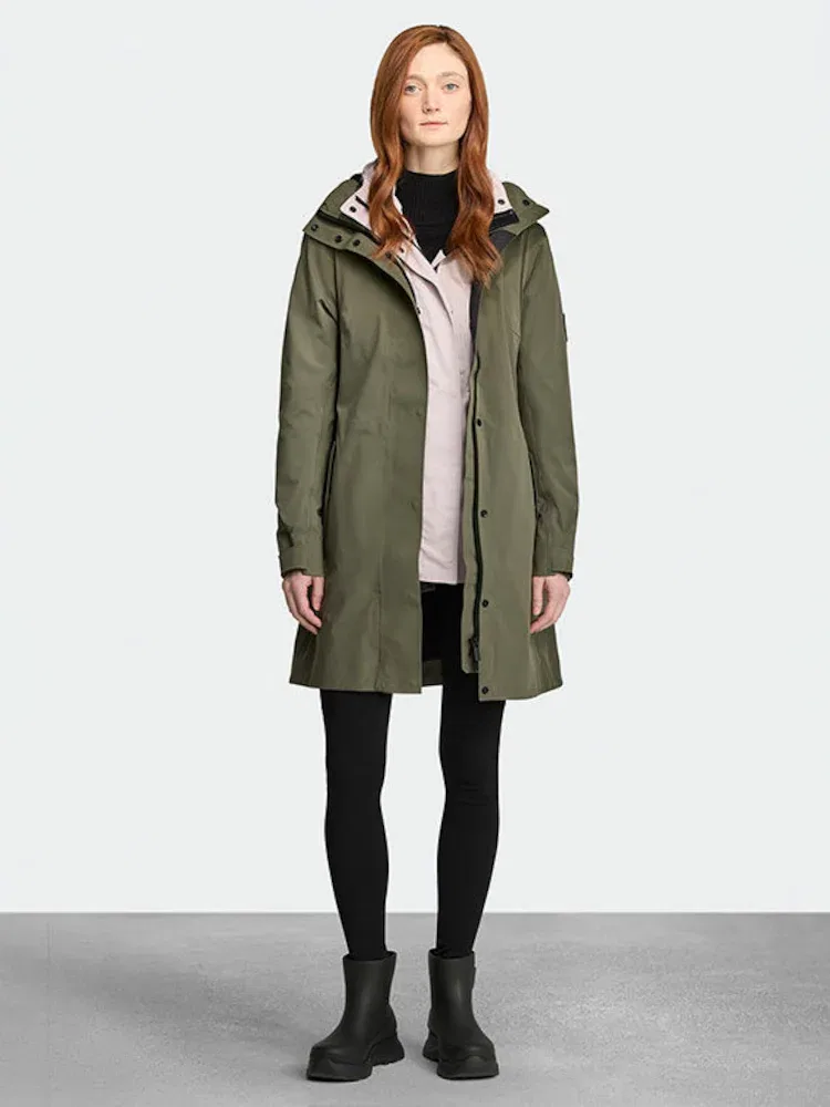 Женский дождевик из нейлона CANADA GOOSE, Black Disc (Sage Green)