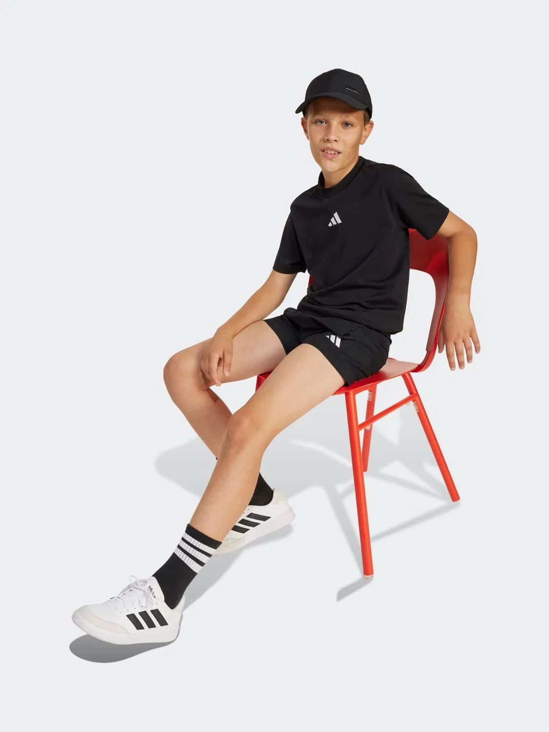 Футболка, хлопок, Essentials adidas, черный — фото 4