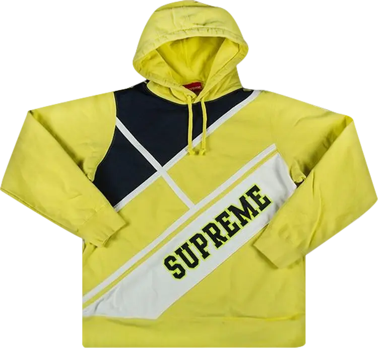 

Толстовка Supreme Diagonal Hooded Sweatshirt 'Lemon', желтый