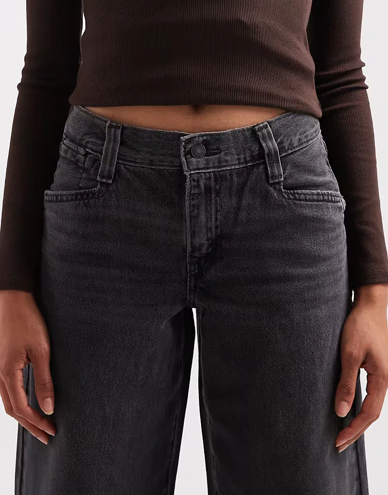 Широкие джинсы Levi's '94 из денима, выцветшего, черный — фото 4