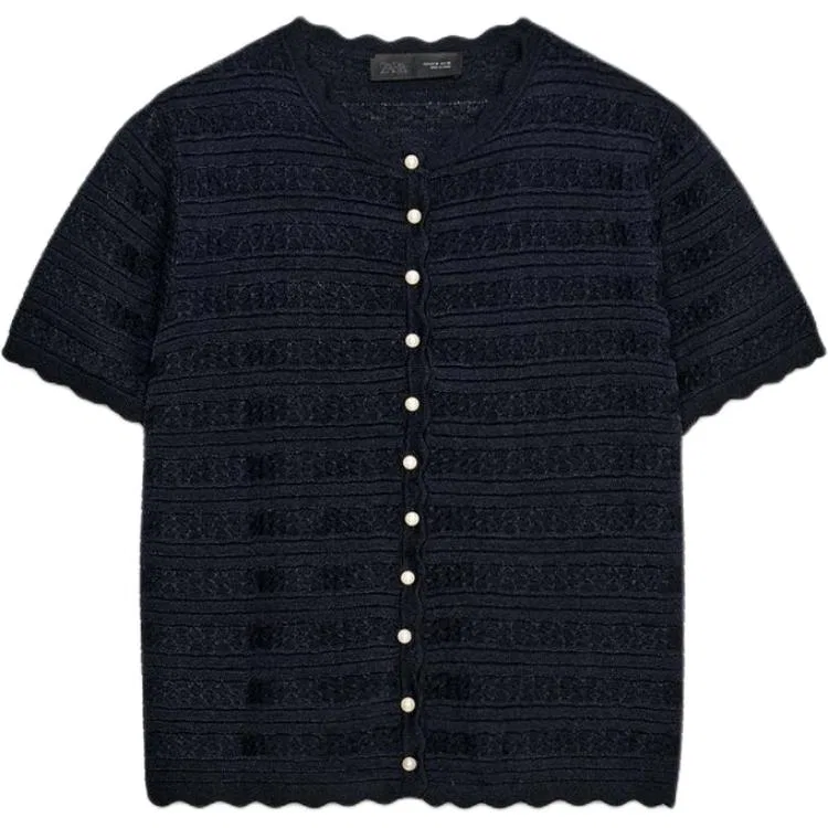 Женский джемпер с круглым вырезом Other, ZARA, Sea Blue