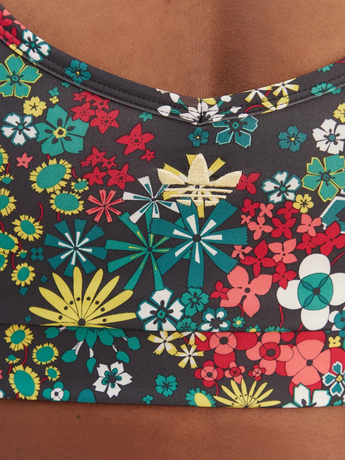Женский спортивный бюстгальтер облегающего кроя Liberty London Adidas, разноцветный — фото 4
