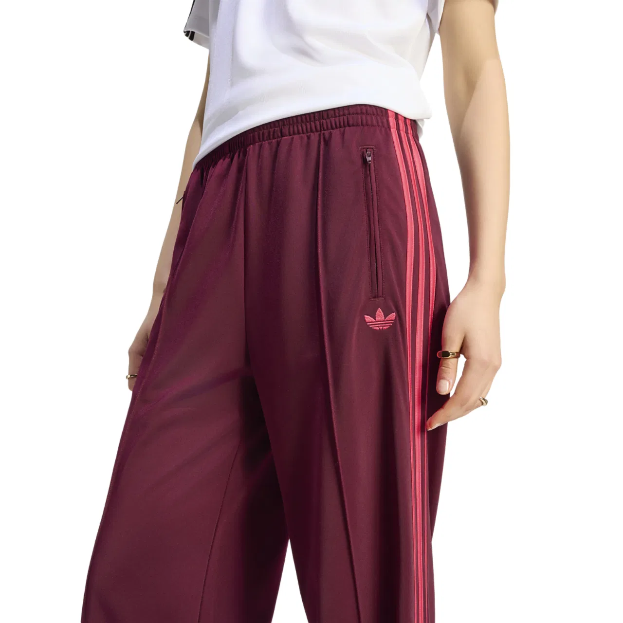 Женские брюки Firebird Track Adicolor Classics Adidas, цвет Power Pink/Maroon — фото 3
