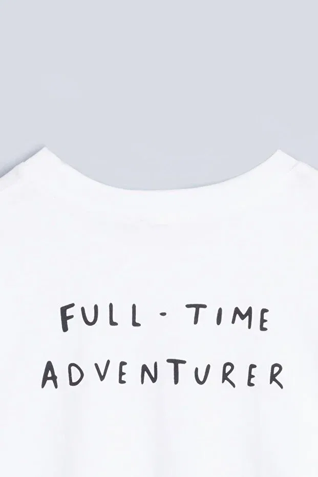 Детская футболка хлопковая с принтом Unisex comfortable fit cotton printed children's t-shirt Vauva, White — фото 4