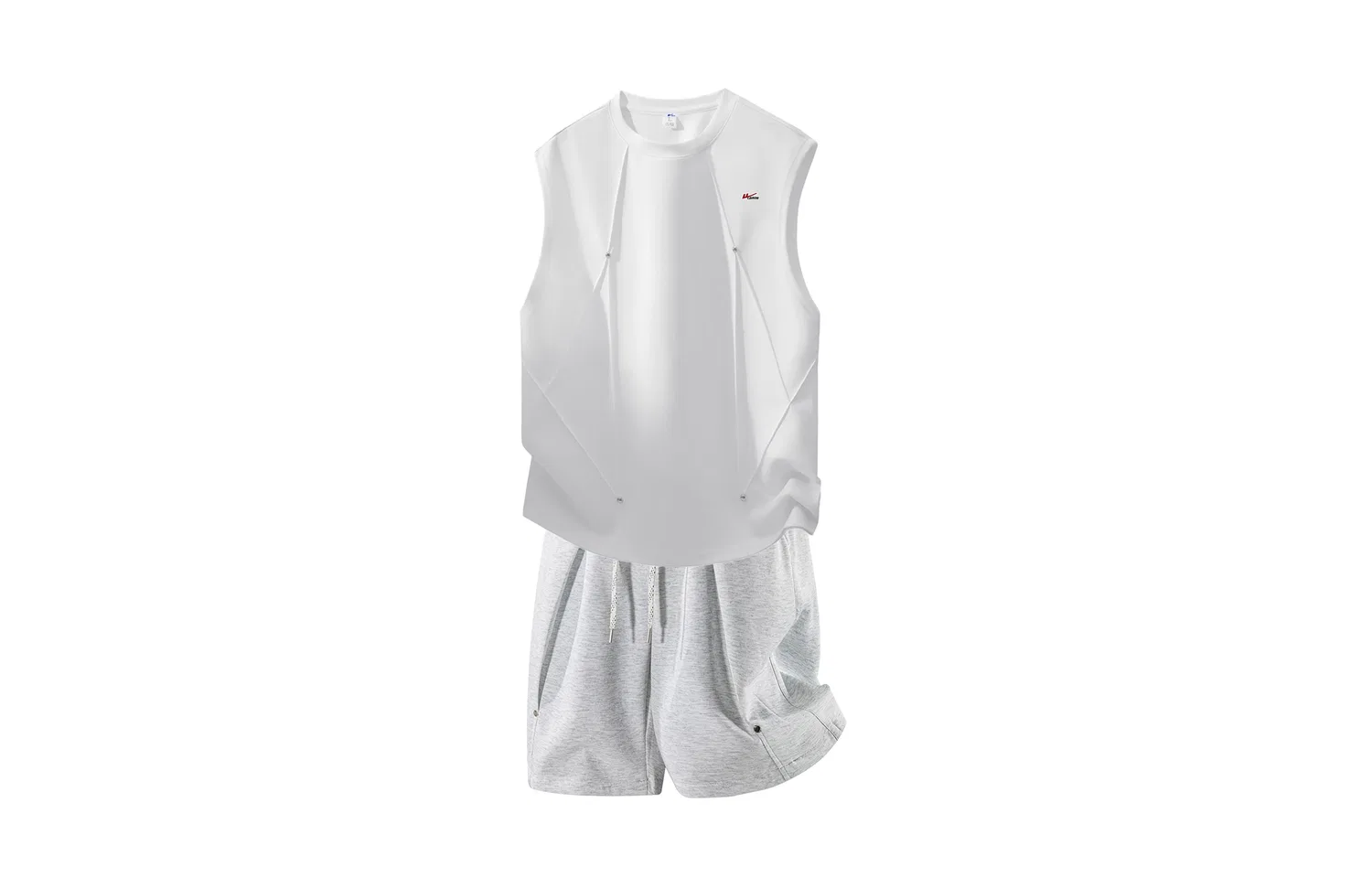 Детский спортивный комплект в стиле кампус White White Heather Gray DIY Badge WARRIOR