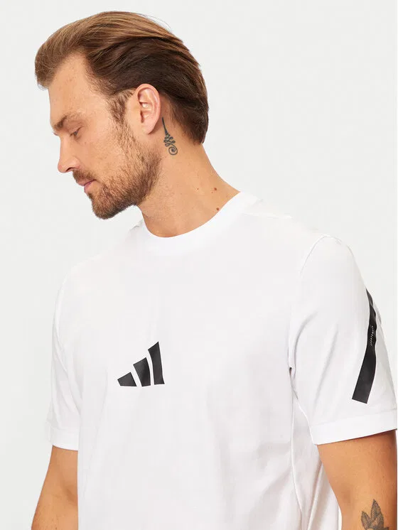 Футболка regular fit Adidas, белый — фото 4