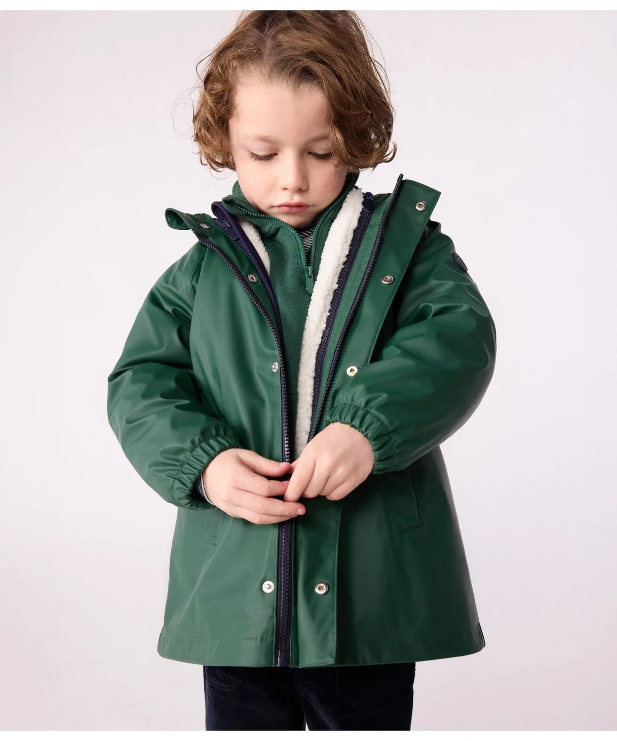 Детская куртка с принтом Yacht Parka PETIT BATEAU, Зеленый