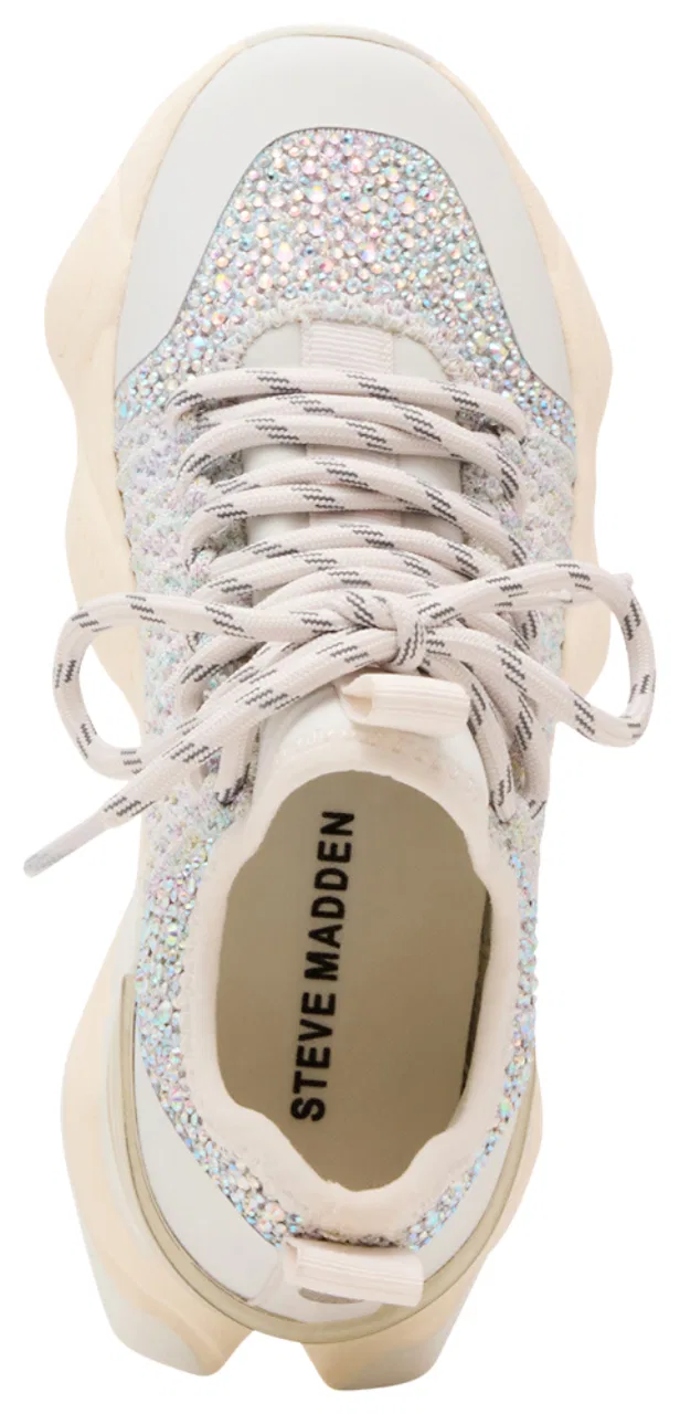 Детские кроссовки для девочек с верхом из Flyknit Jsolace Steve Madden, White Multi — фото 4