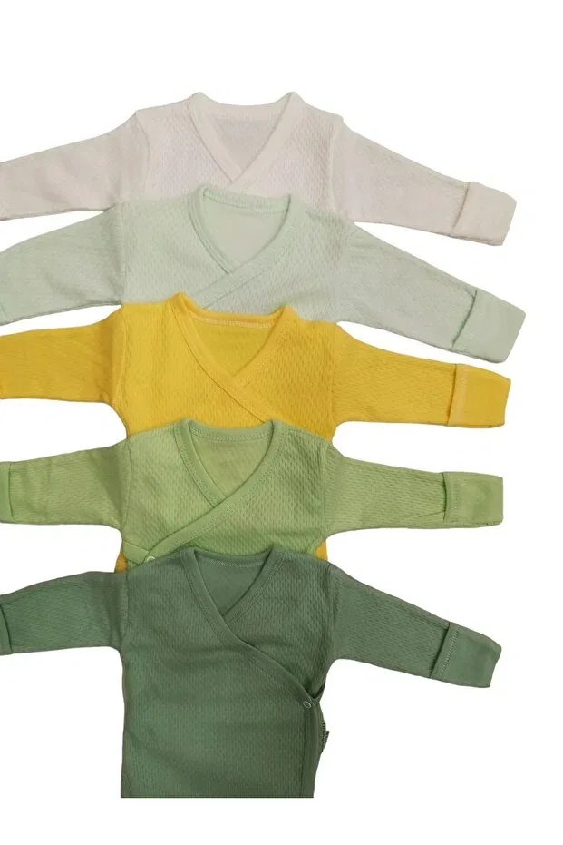 Детское боди с длинным рукавом Bebedino, White-Water-Green-Yellow-Cocoon-Mold — фото 2