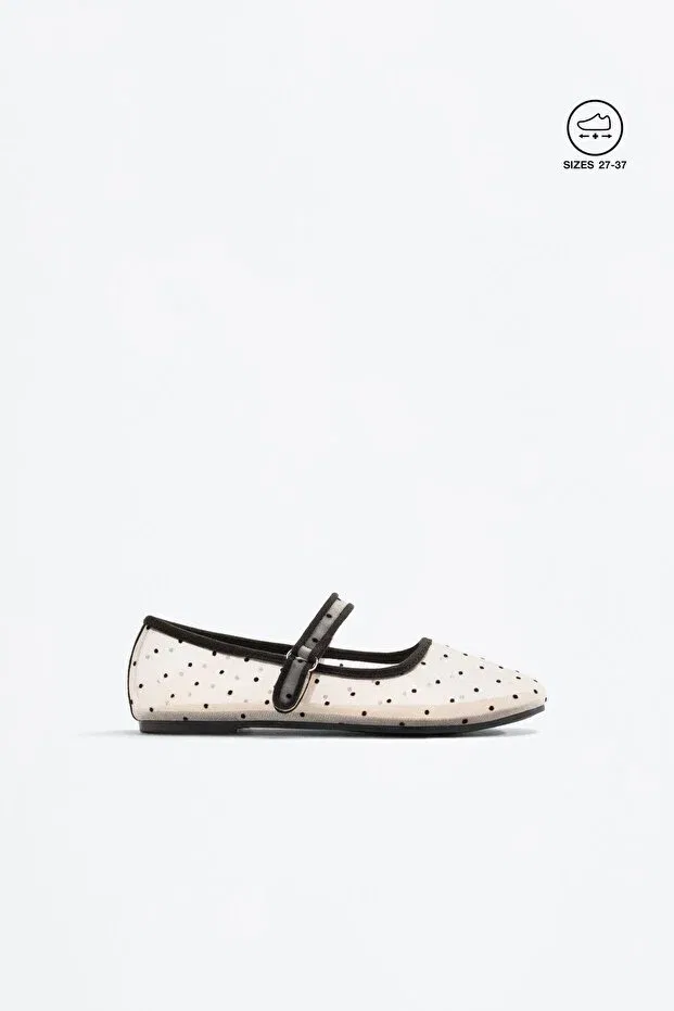 Детские балетки для девочек с принтом Polka dot Ballet Shoes Lefties, White