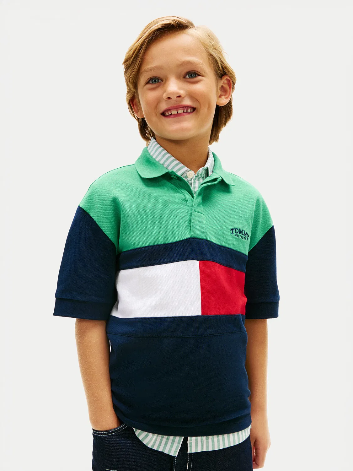 Поло стандартного кроя для мальчика Tommy Hilfiger, разноцветный