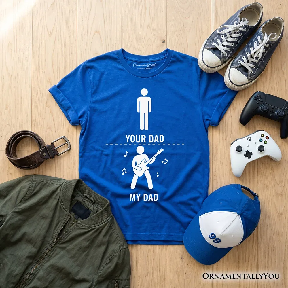 Детская футболка для мальчиков с принтом бас-гитары Your Dad Vs My Cool Dad OrnamentallyYou, Royal