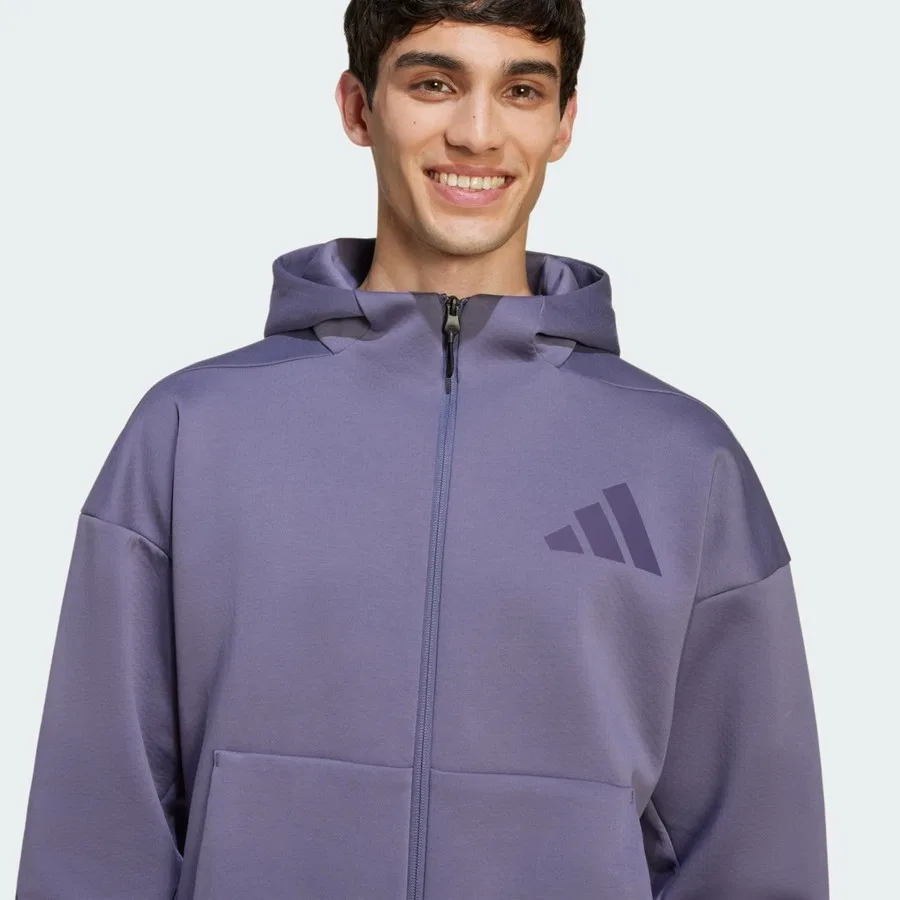 Худи с капюшоном и полной застежкой-молнией Sportswear Z.N.E. adidas, Черный — фото 4