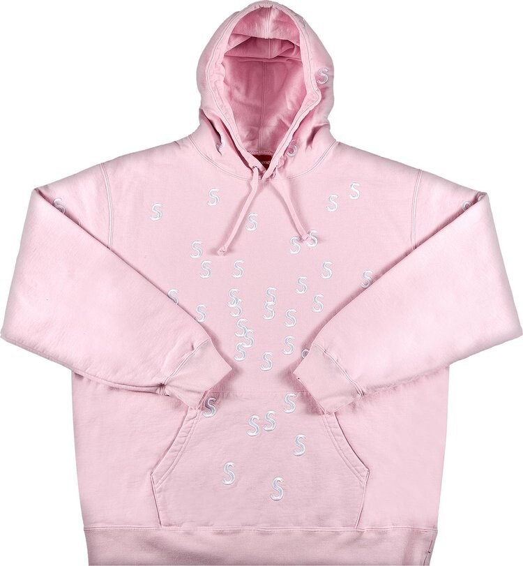 

Толстовка Supreme Embroidered S Hooded Sweatshirt 'Light Pink', розовый