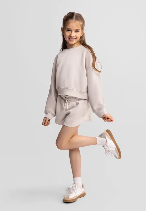 Комплект из свитшота и брюк, дышащий, Crew neck and set, Minoti, beige, бежевый — фото 2