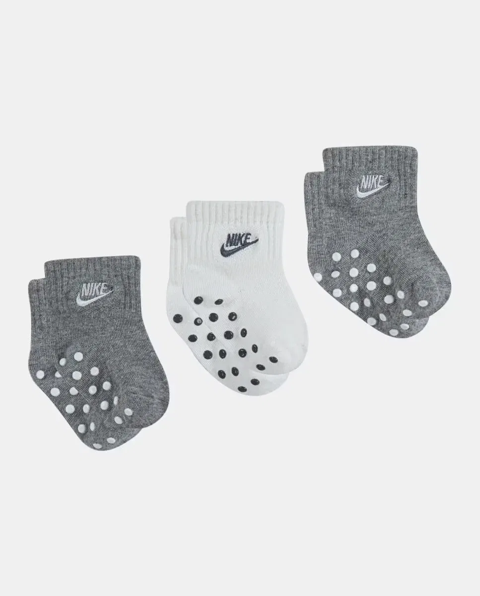 Детские носки для девочек хлопковые набор 3 пары Nike, Gris — фото 2