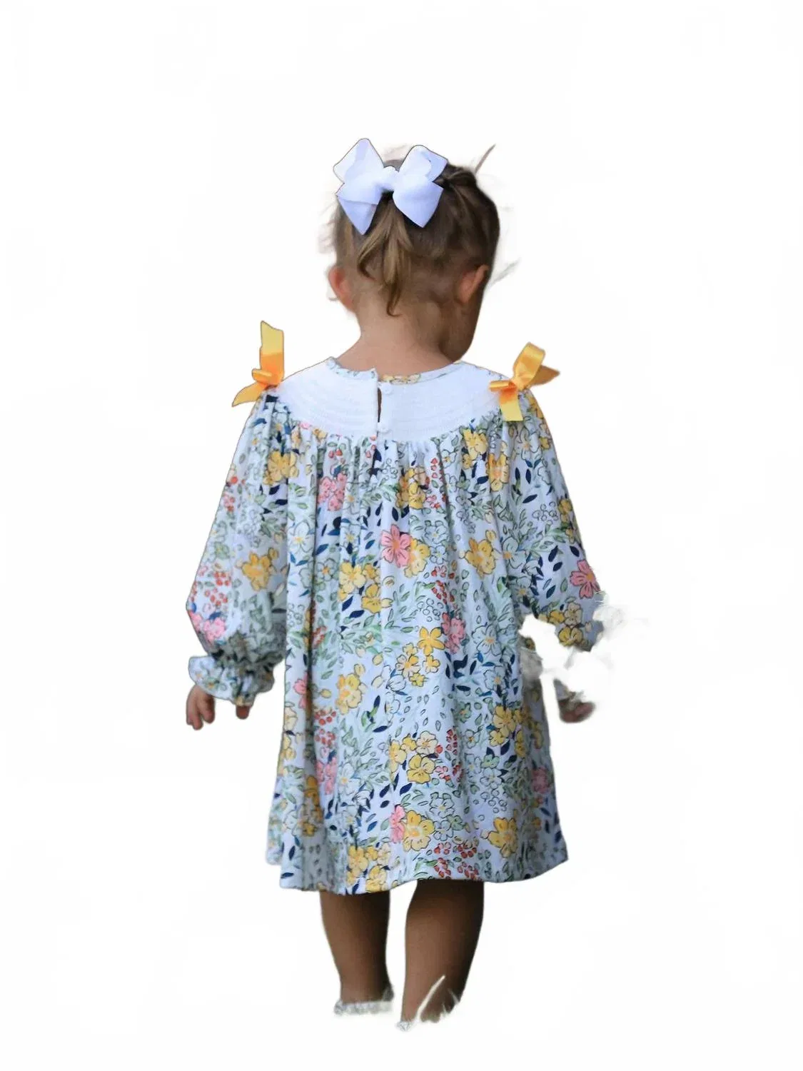 Детское платье для девочек с вышивкой и бантом Floral Leaf Rylee + Cru, Floral Leaf — фото 3