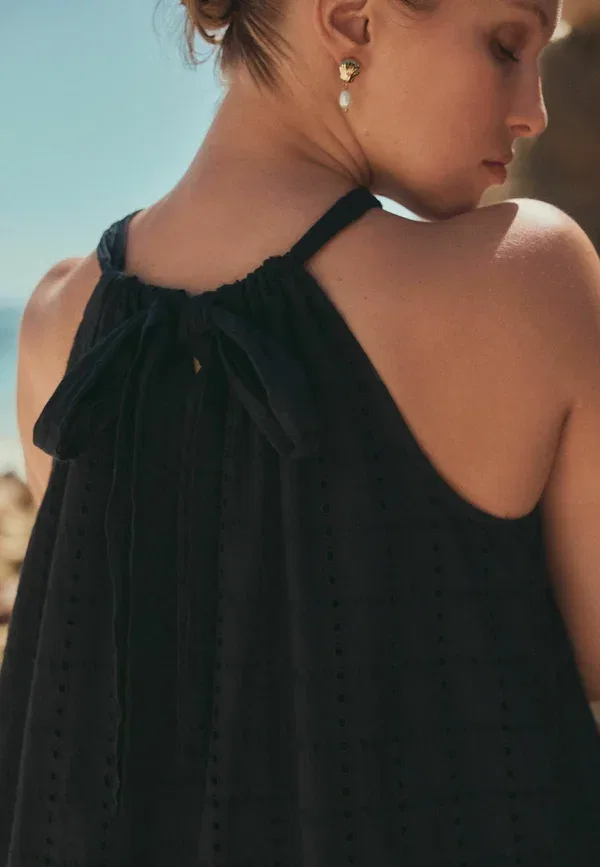 Платье макси хлопковое Tall fit - halter maxi dress Next, черный — фото 3