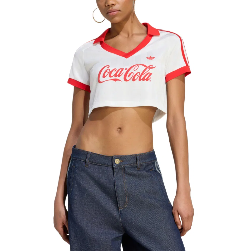 Футболка с V-образным вырезом X Coca Cola Adidas Originals, Bright White/Red — фото 4