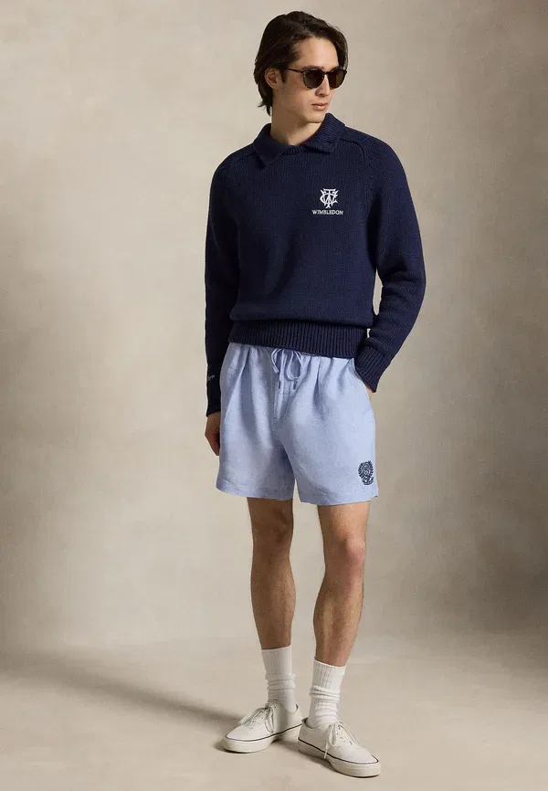 Шорты льняные Polo Ralph Lauren, синий — фото 2