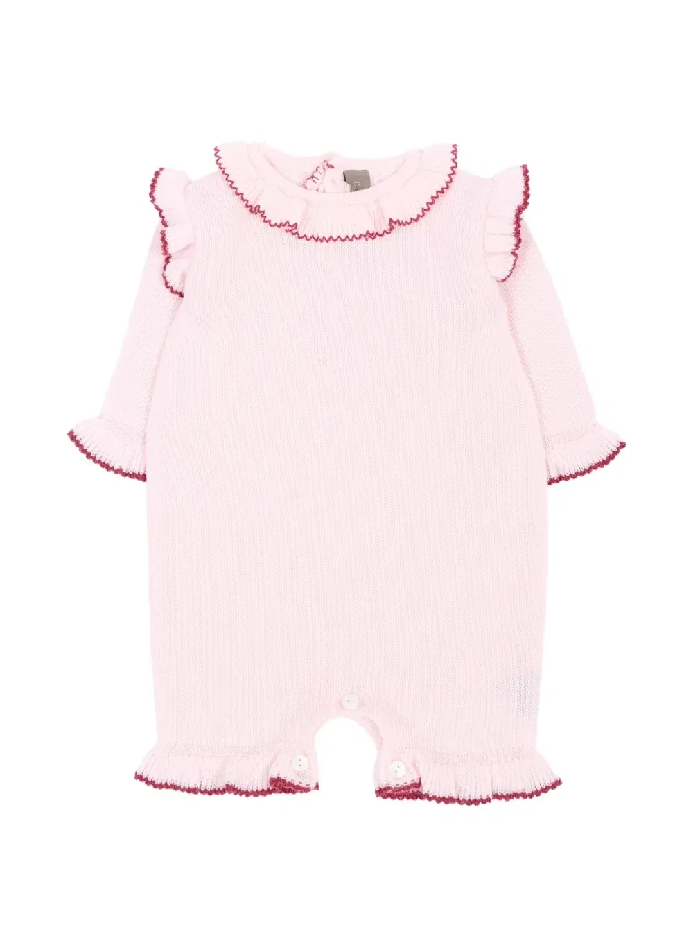 Вязаный комбинезон с оборками Little Bear, розовый