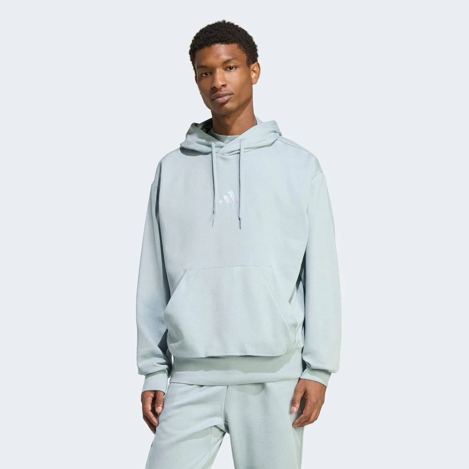Мужское худи из хлопка Adidas, Hellgrun