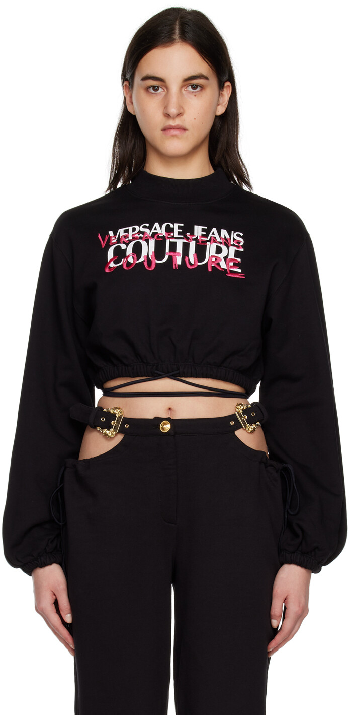 

Черный свитшот с вышивкой Versace Jeans Couture