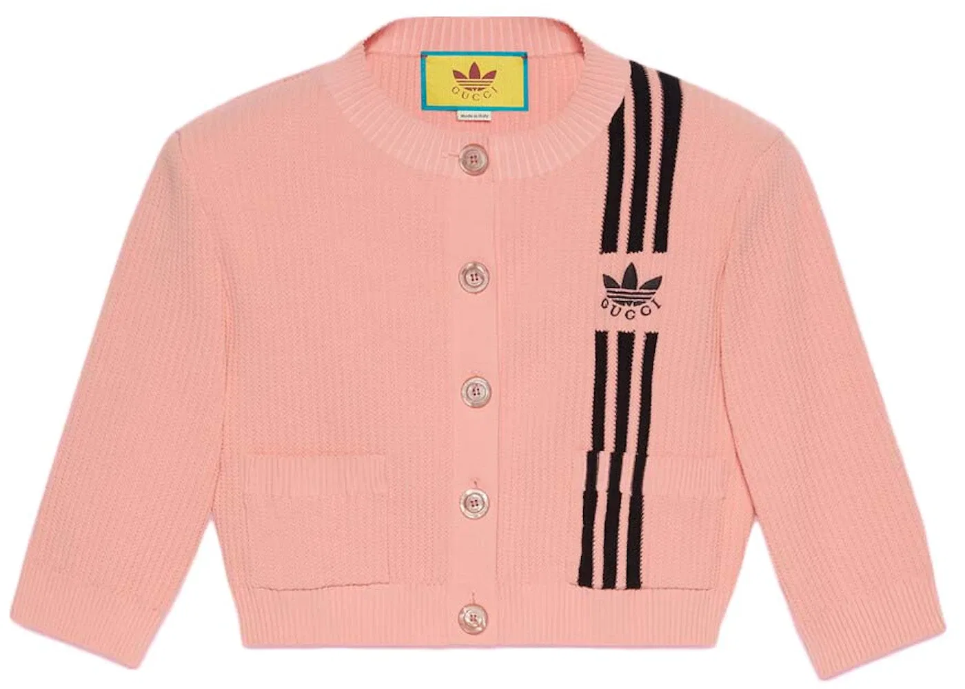 Женский укороченный кардиган с принтом Gucci x Adidas Cardigan, Pink