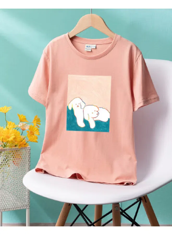 Jeanswest Футболка с коротким рукавом для девочек, светлая розовая