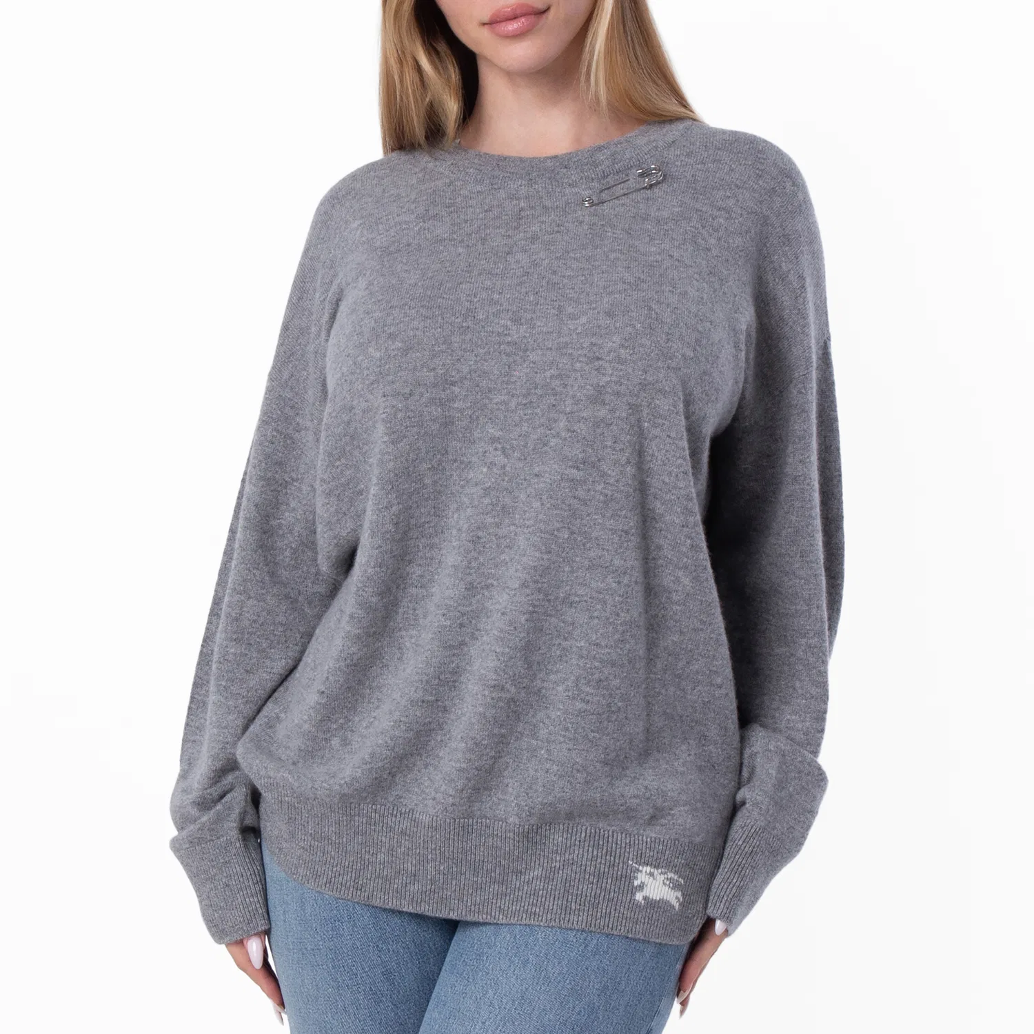 Свитер из кашемира EKD Burberry, Light Grey Melange