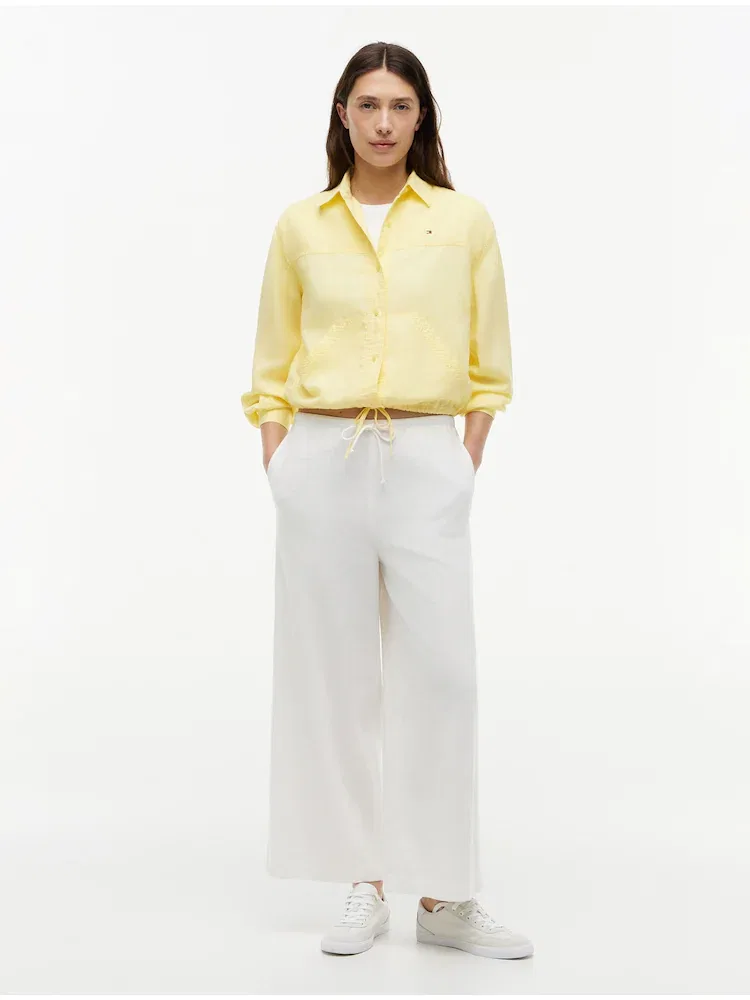 Рубашка с длинным рукавом из льняной смеси TOMMY HILFIGER, Lemon — фото 2