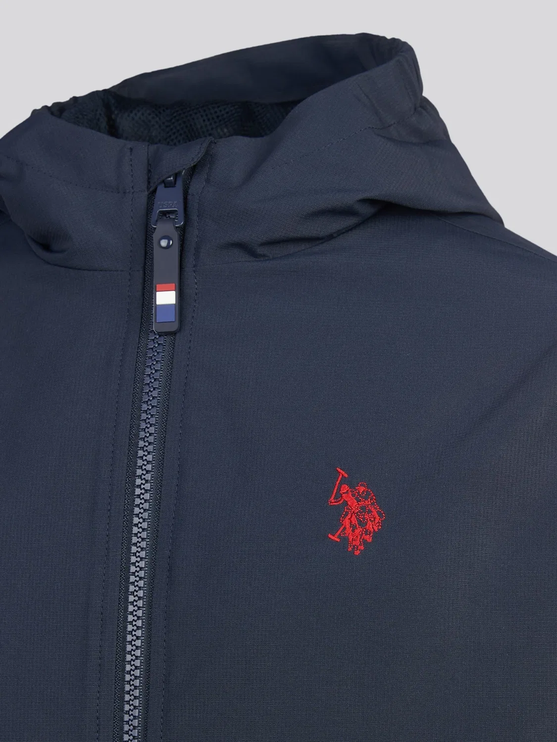 Ветровка с капюшоном, сетчатая подкладка U.S. Polo Assn., темно-синий — фото 4