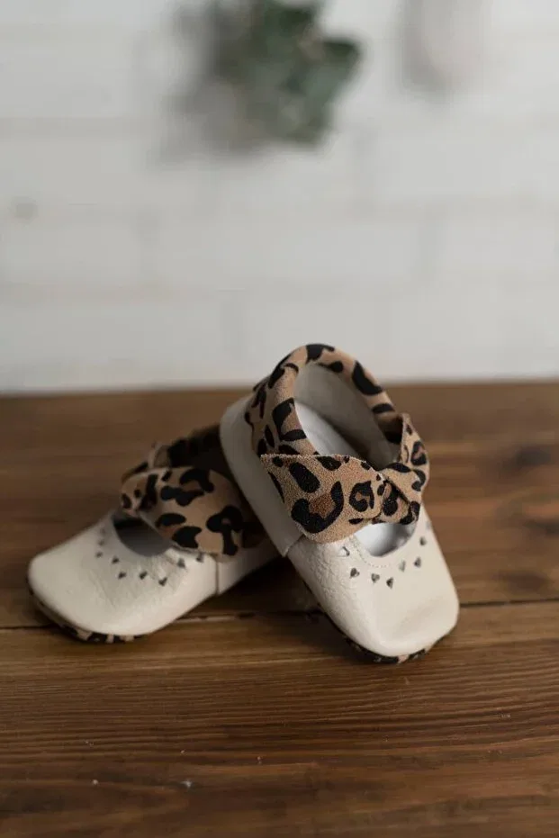 Детские туфли для девочек с леопардовым принтом Olivo Mini, Beige — фото 3