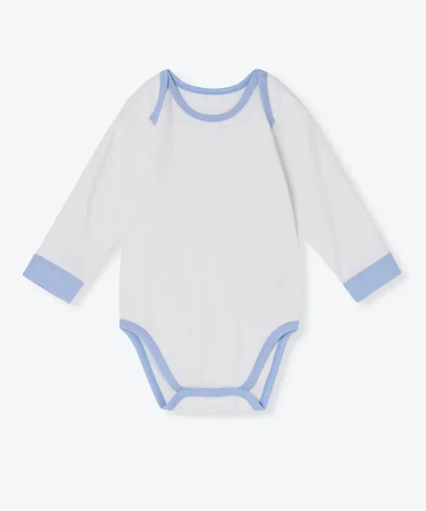 Боди с длинным рукавом 2 шт, Baby Ringer, Musinsa Standard Kids, белый/голубой — фото 2