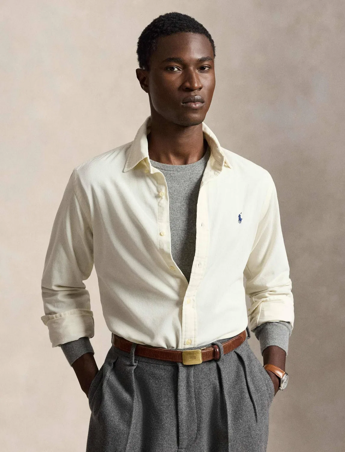 Рубашка с длинным рукавом Polo Ralph Lauren, ecru