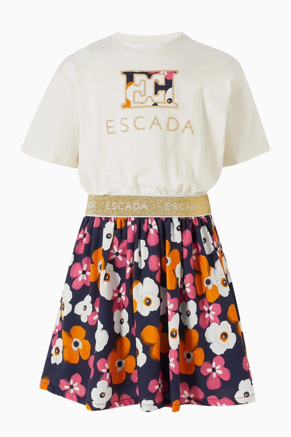 Платье с цветочным принтом Logo Floral Escada