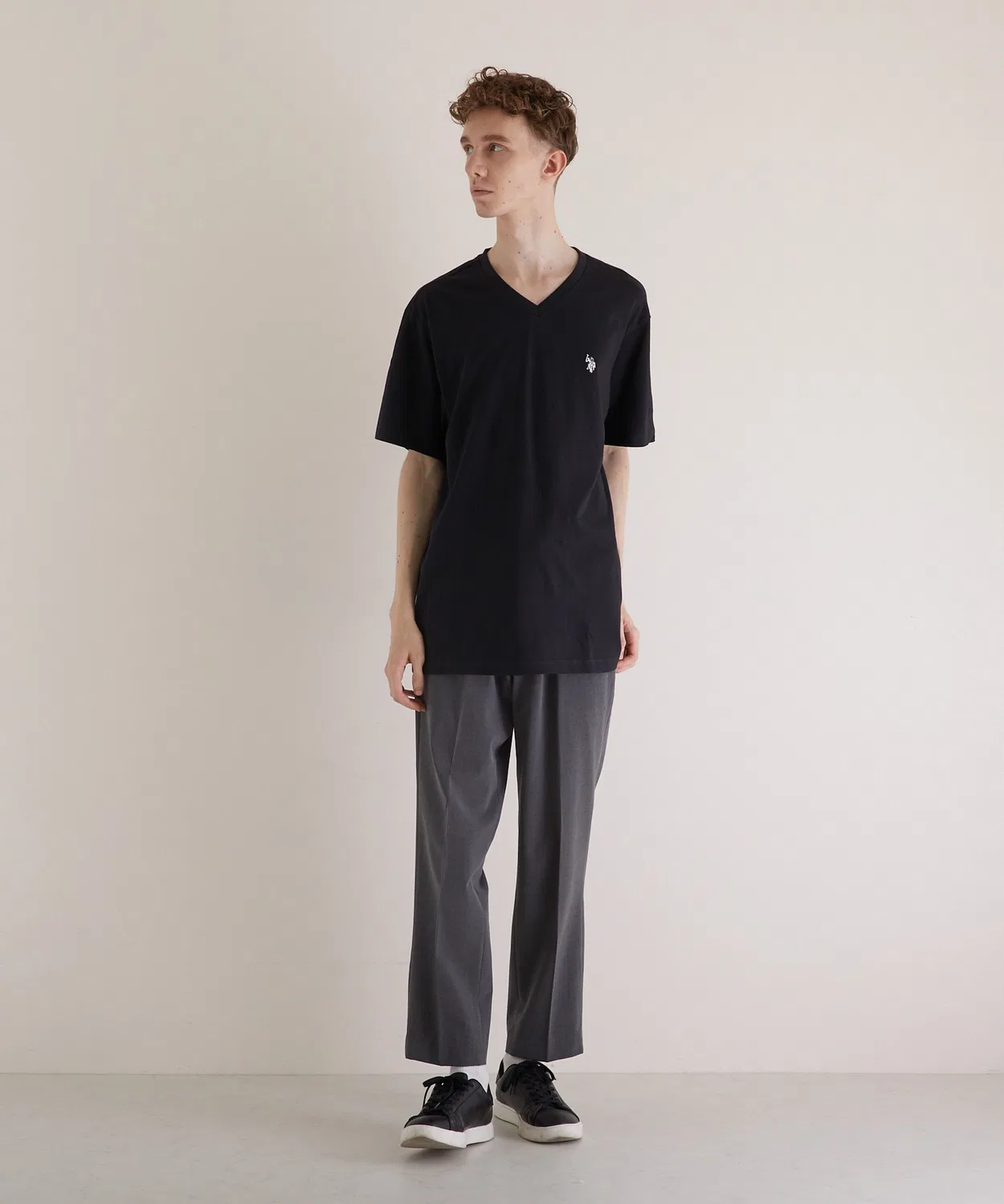 Мужская футболка с V-образным вырезом, с принтом U.S. POLO ASSN., White — фото 3