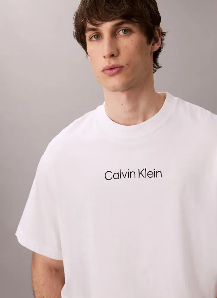 Футболка с коротким рукавом с логотипом Calvin Klein, белый — фото 3
