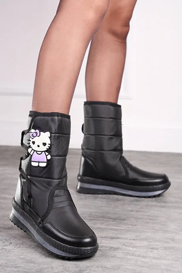 Детские снежные ботинки с мехом внутри Allyup, Hello Kitty
