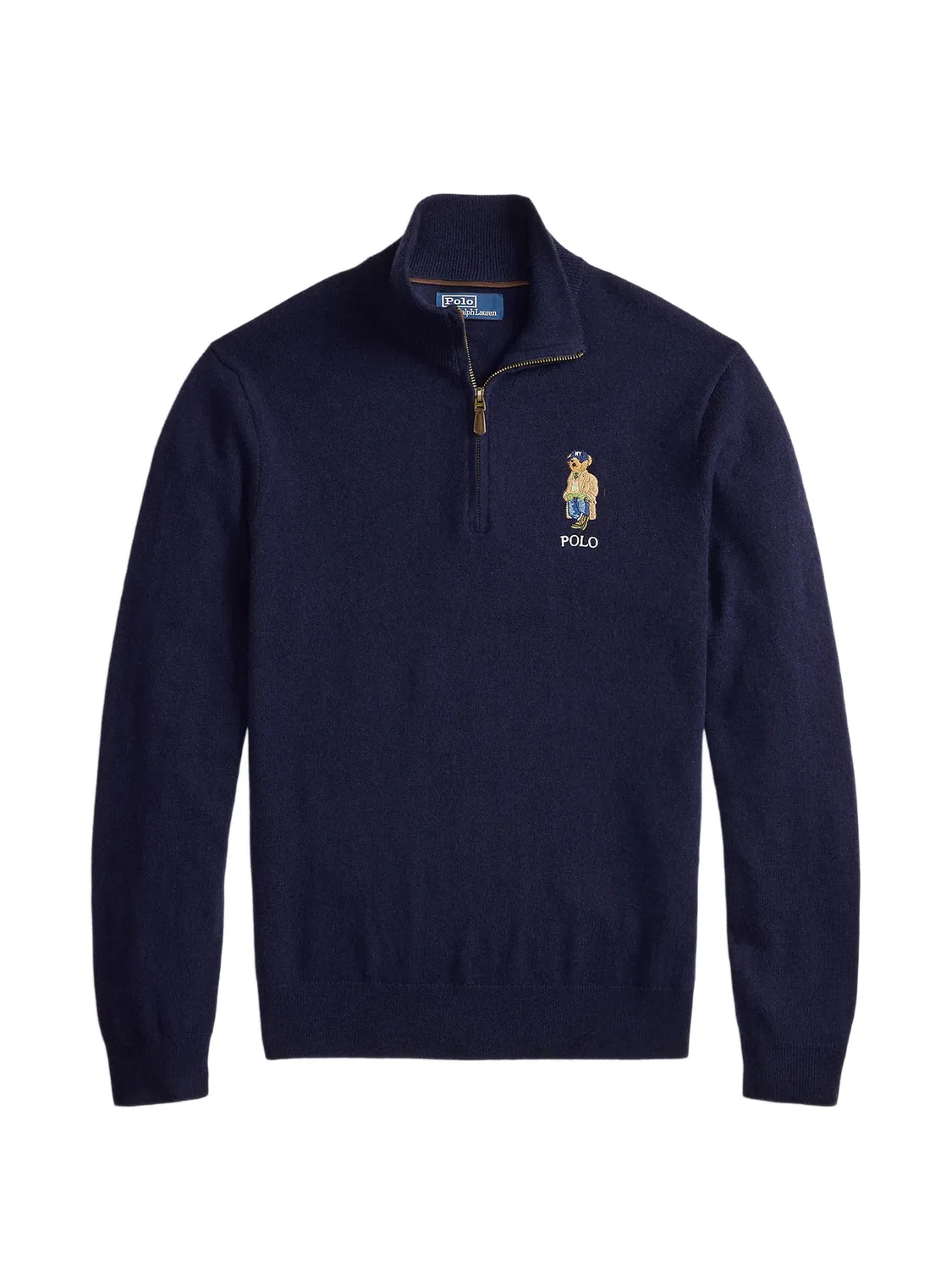 Свитер Polo Bear из шерсти на молнии Polo Ralph Lauren, синий