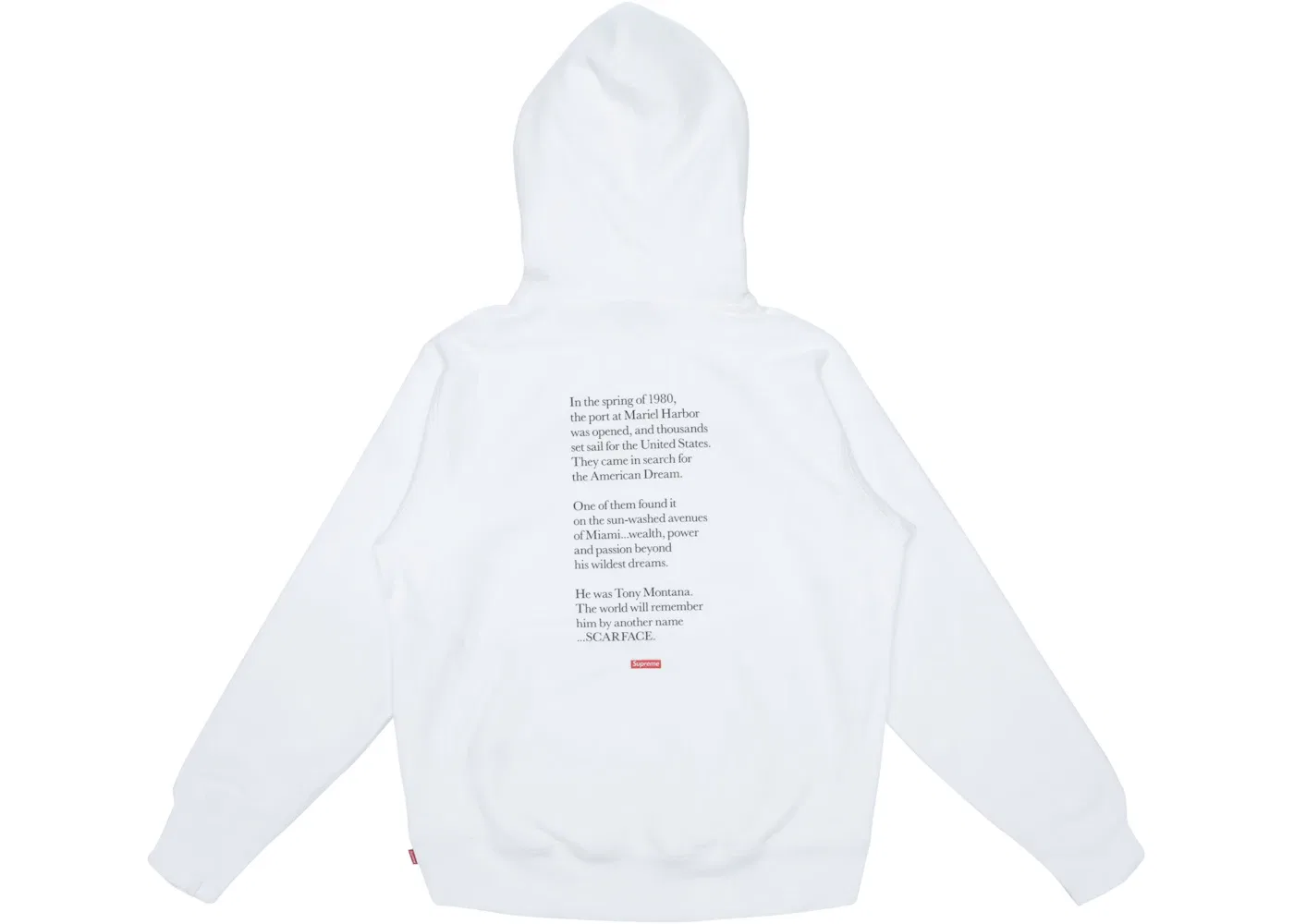 Мужской худи с капюшоном с принтом Supreme Scarface Friend Sweatshirt, White — фото 2