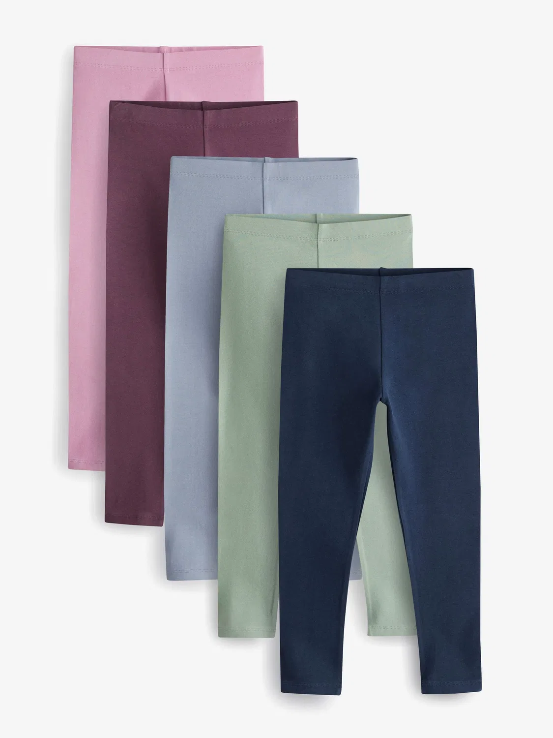 Леггинсы 5 шт, 4-сторонняя растяжимость Next, Navy Blue/ Pink/ Sage Green/ Denim Blue