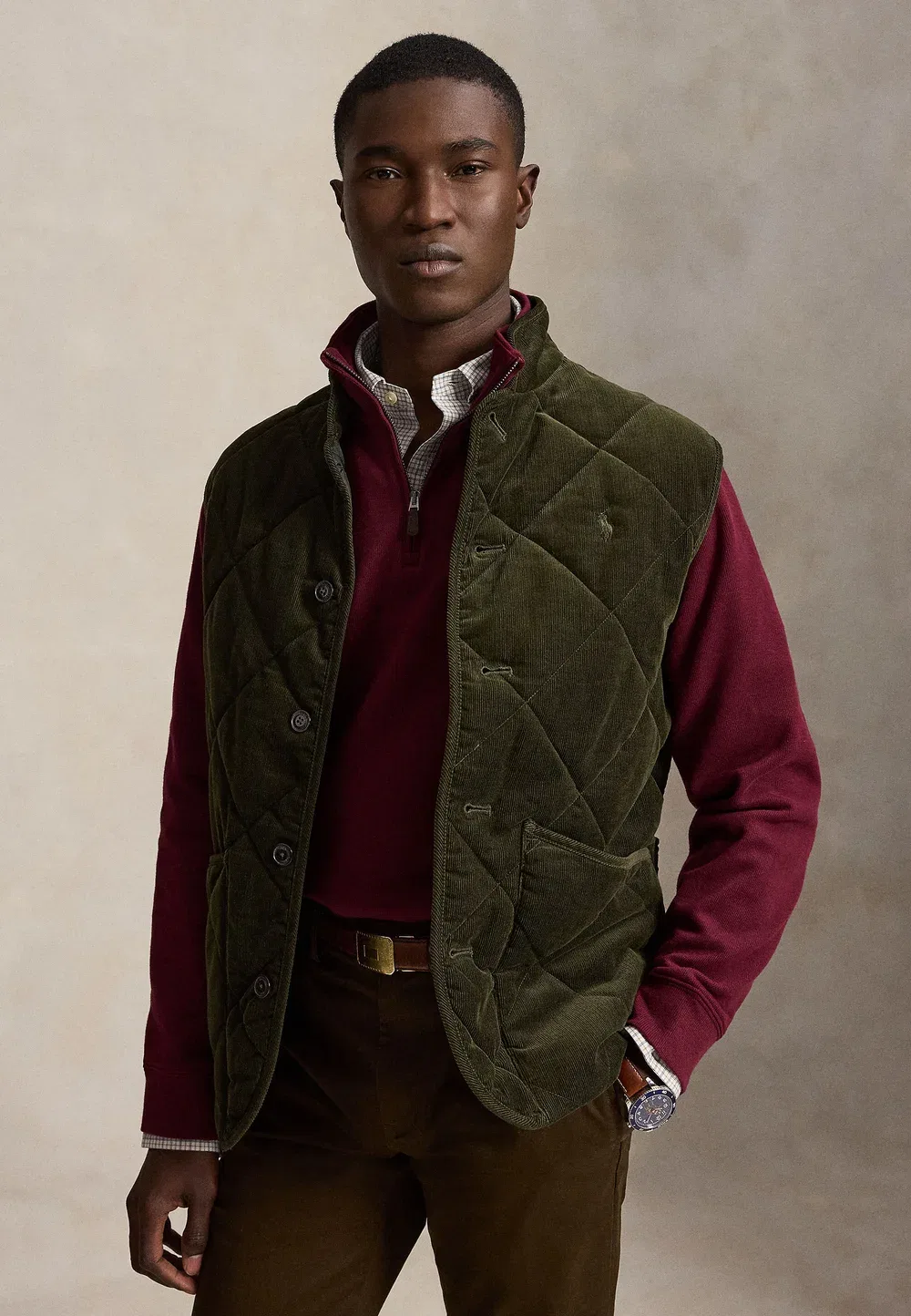 Толстовка с застежкой-молнией до середины груди Polo Ralph Lauren, Classic Wine — фото 4