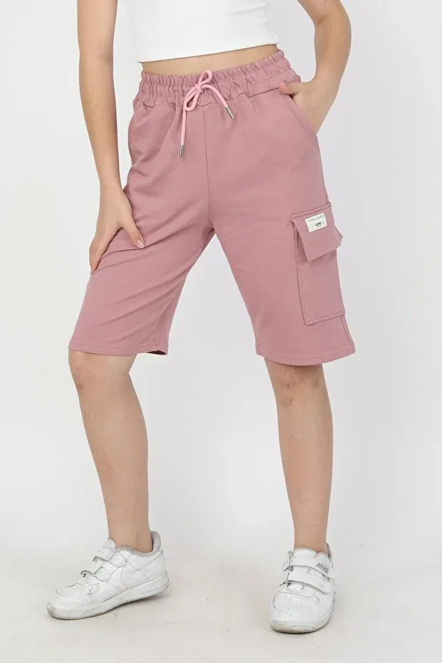 Детские шорты для девочек хлопковые с карманами Sportswear Asyakids Club, Salmon — фото 2