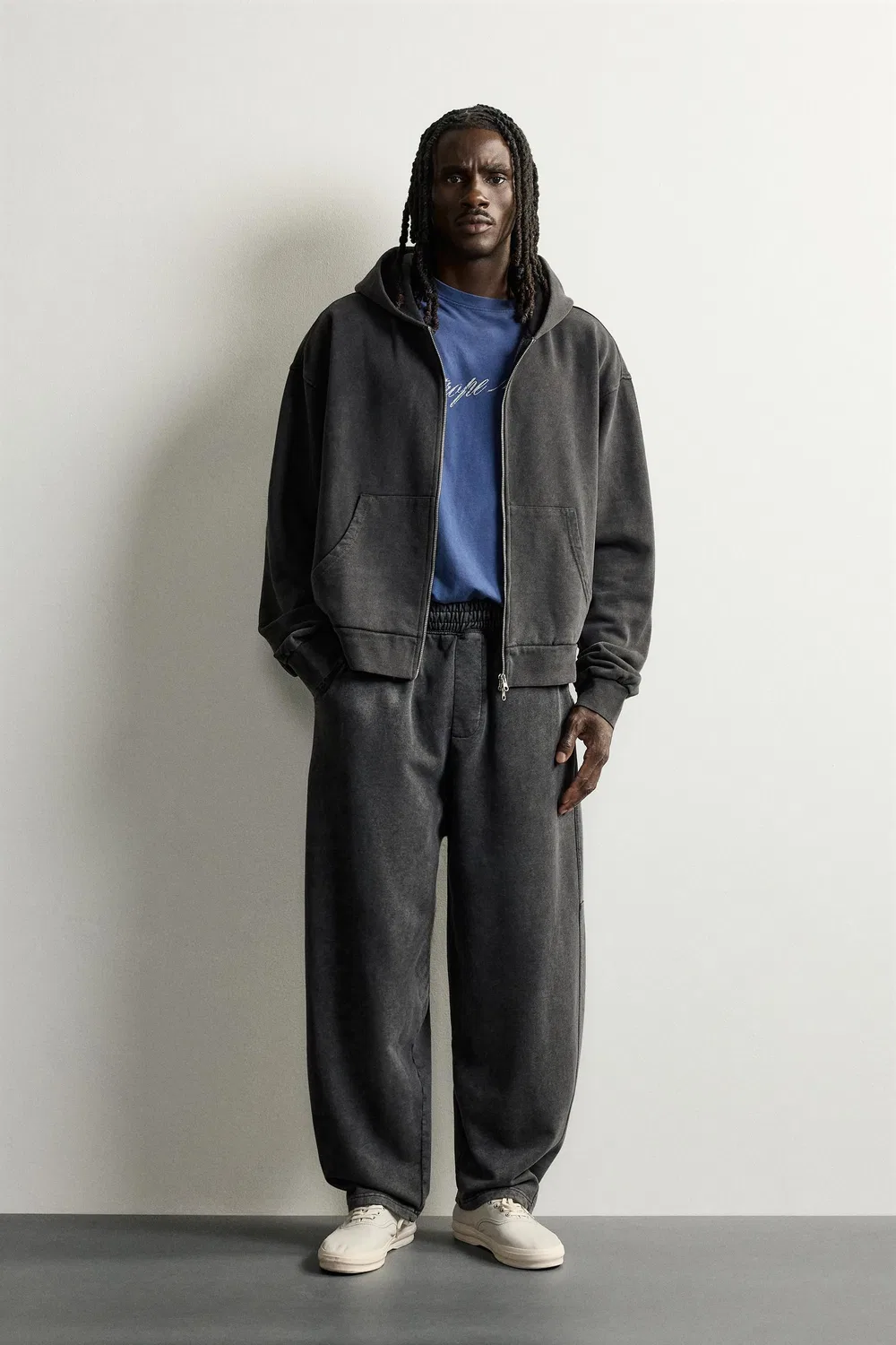 Простые спортивные штаны Balloon Fit ZARA, Dark anthracite