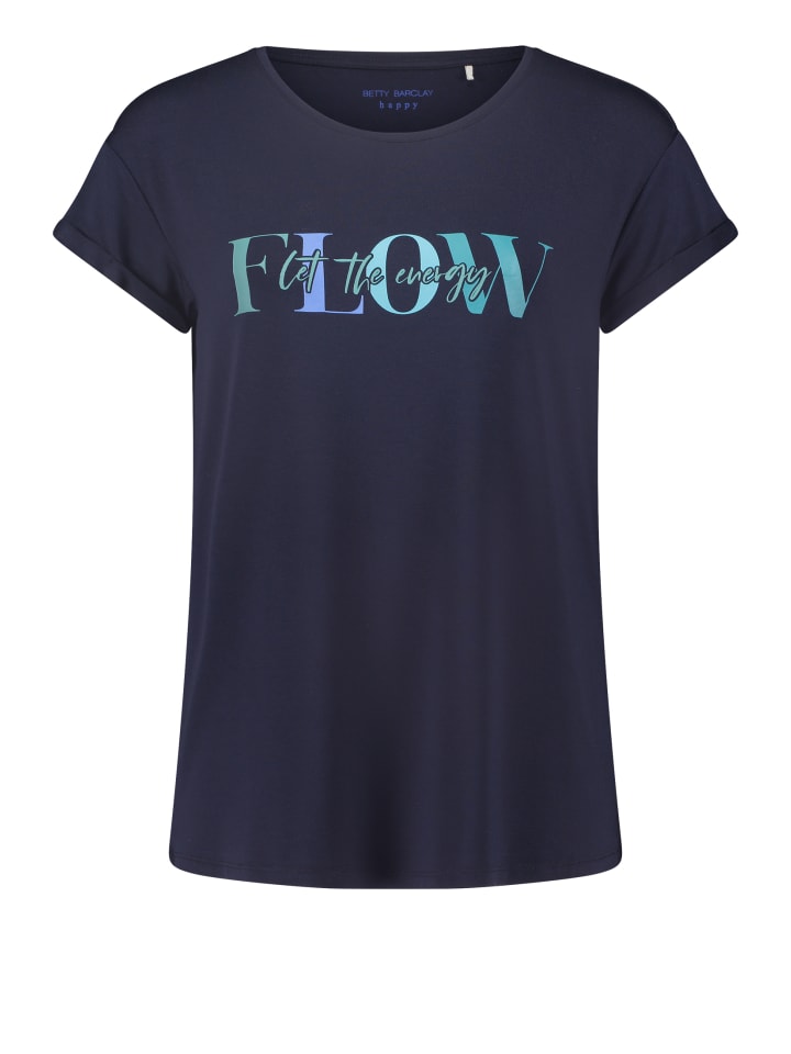 

Функциональная рубашка Betty Barclay Rundhals-Shirt mit Aufdruck, цвет Blau/Blau