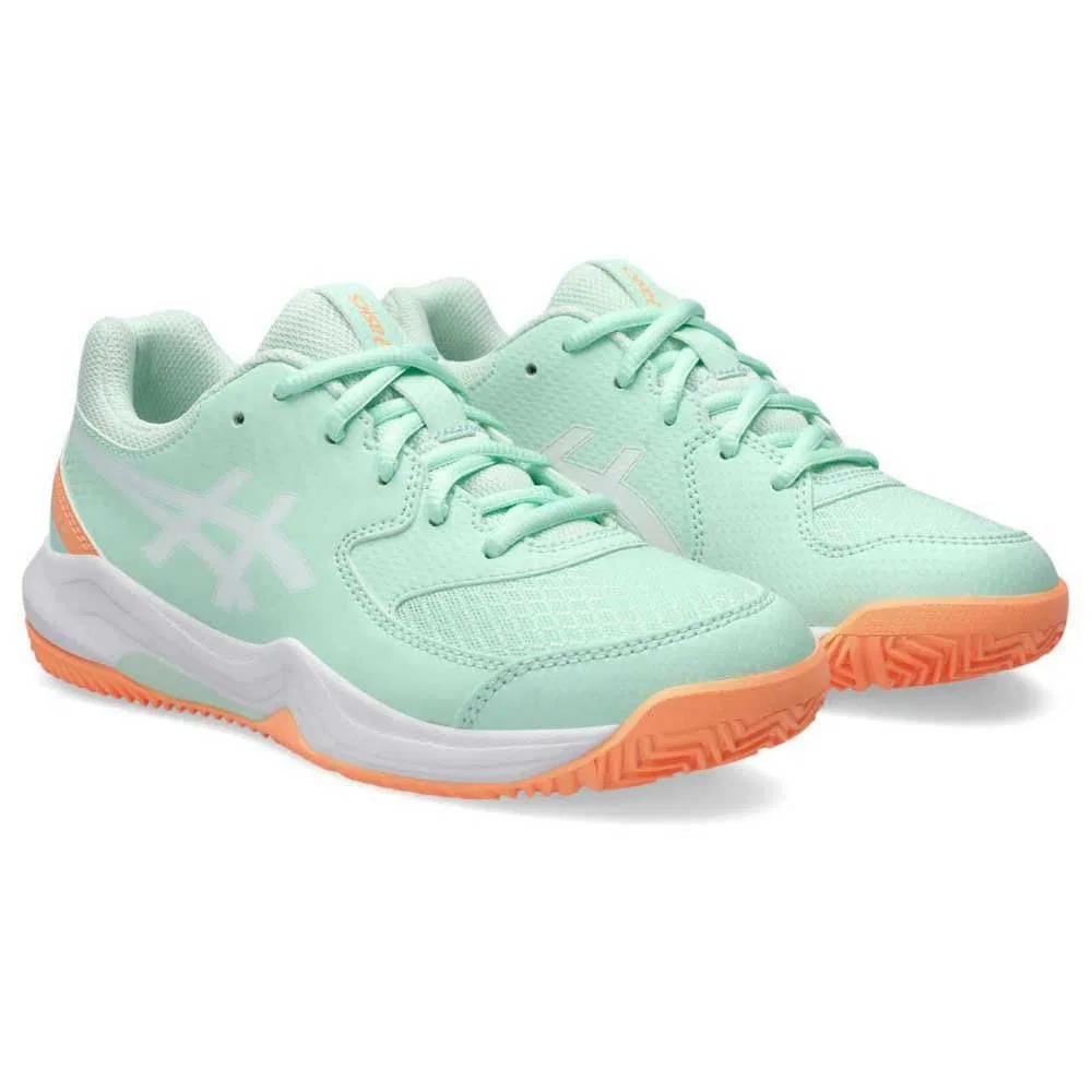 Детские кроссовки для мальчиков с гелевой амортизацией Gel Dedicated 8 Padel Gs ASICS, Mint Tint White — фото 4