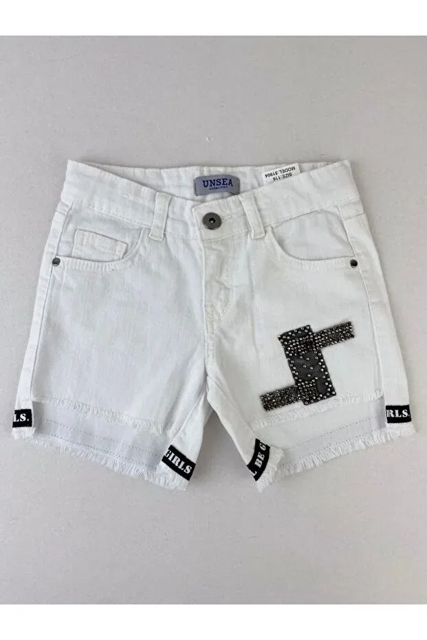 Детские шорты для мальчиков с принтом N.K unsea girl's shorts with stones Nk Kids, White