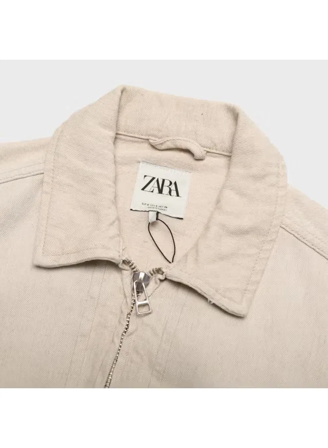 Куртка свободного кроя с завязками на подоле Zara, белый — фото 4
