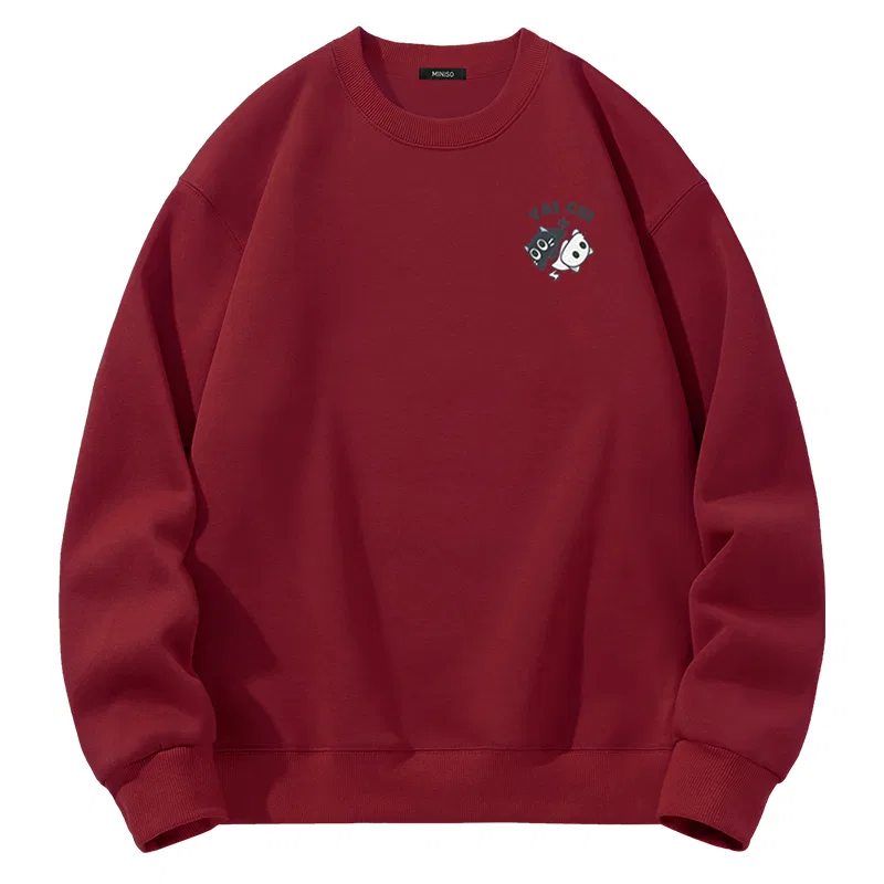 Свитшот детский с круглым вырезом Tai Chi Cat Chest Logo MINISO, Burgundy